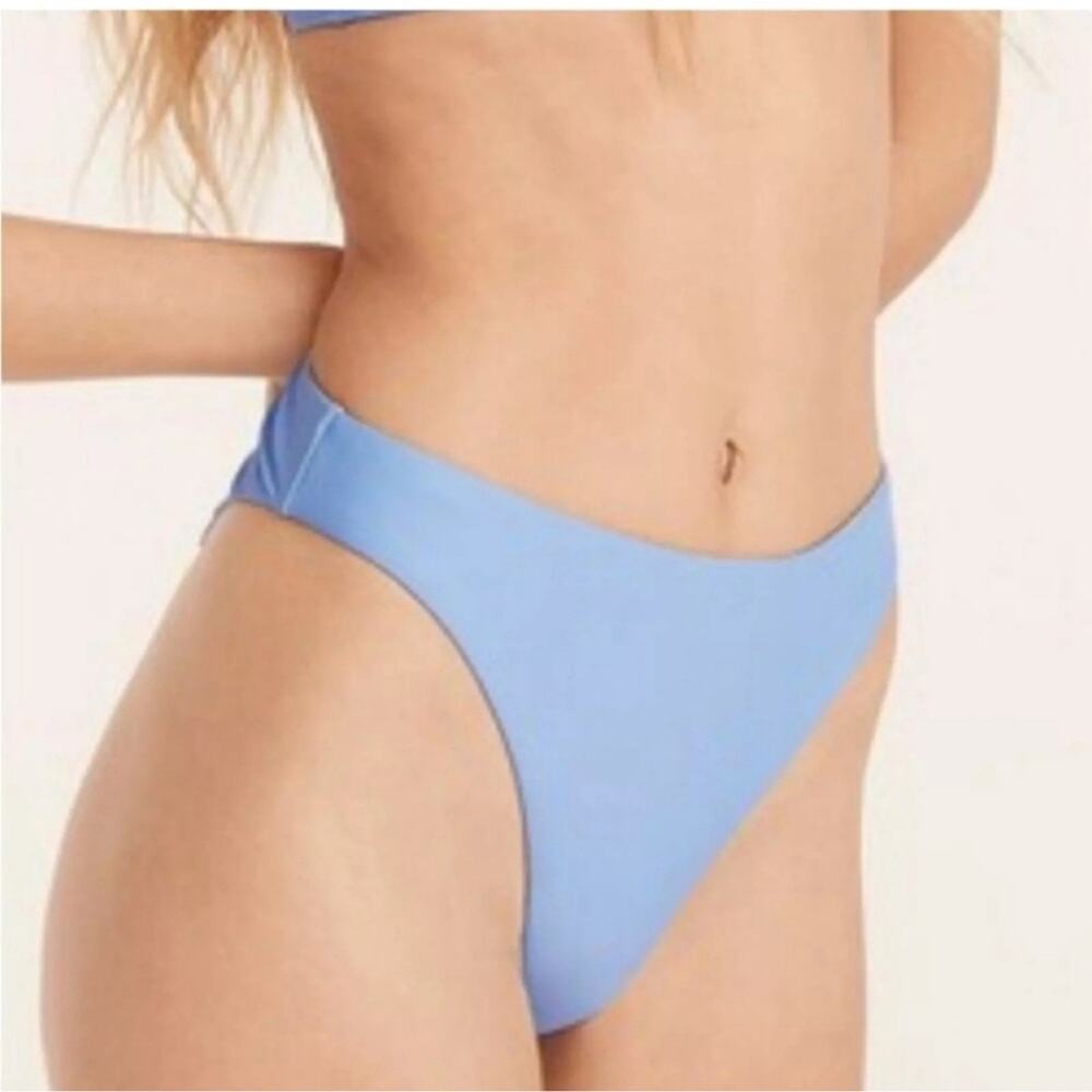 J.Crew High Rise Bikini Bottom Small Pale Blue Swimwear NWT Classic Coastal
